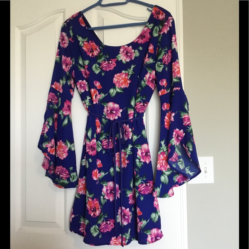 Pink owl floral dress